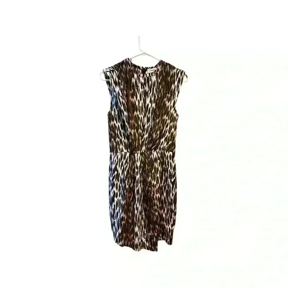 L'Agence Cheetah Animal Print Brown Black Silk Dress Size 4 EUC - Picture 1 of 12
